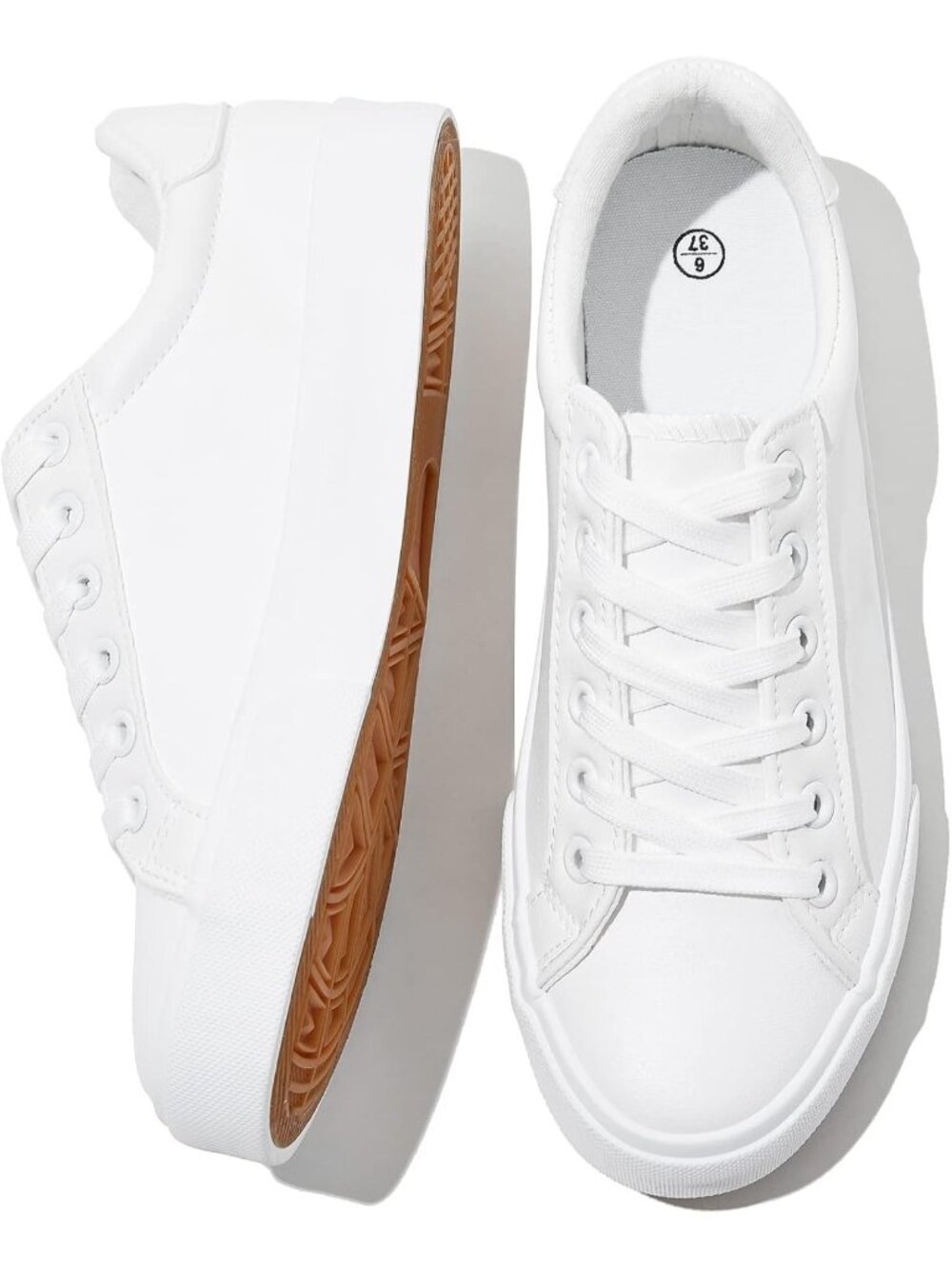 Women's White Shoes Comfortable Water-Resistant Upper Casual Tennis Sneakers